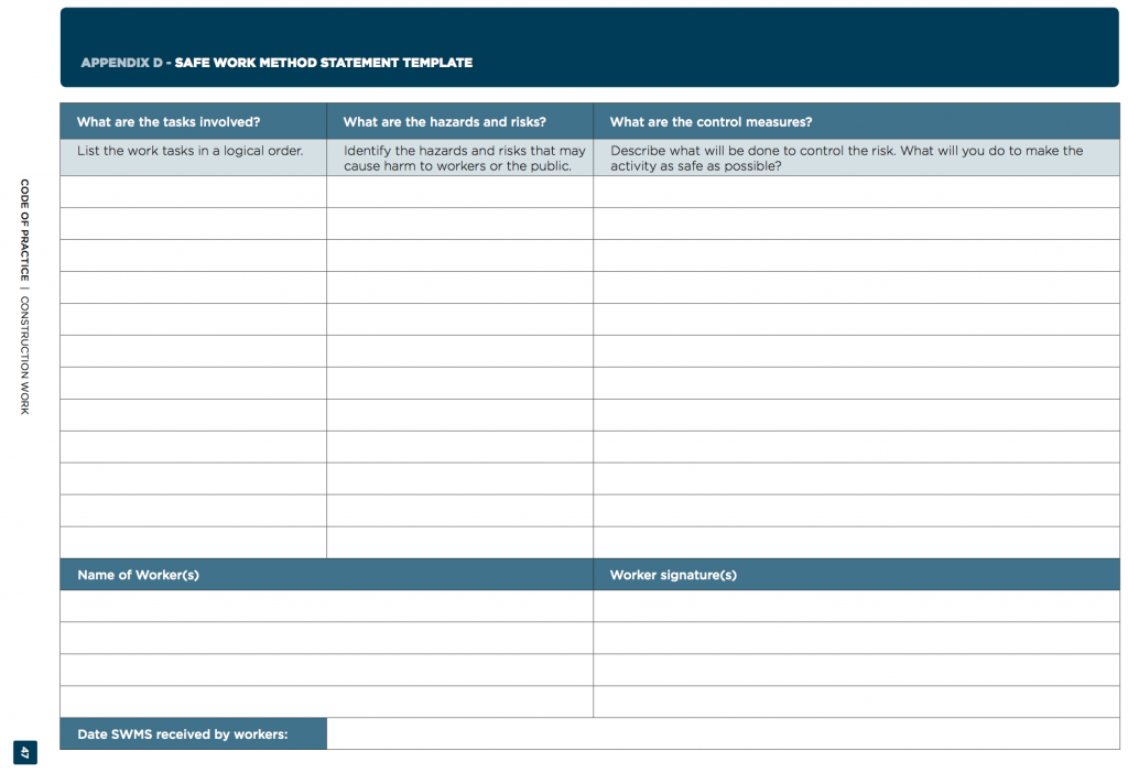 Swms Template Free